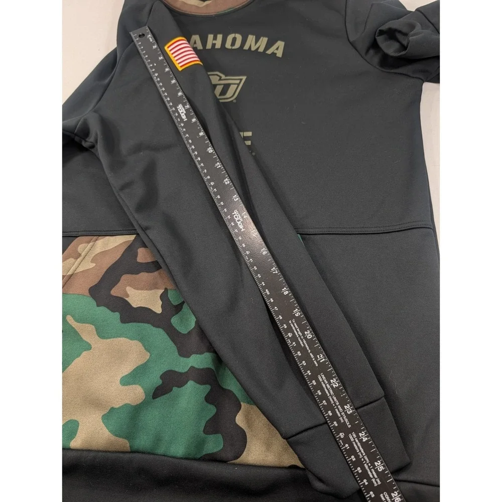 NIKE Dri Fit  Oklahoma State Cowboy Salute Service Camo Hoodie Mens Size Large